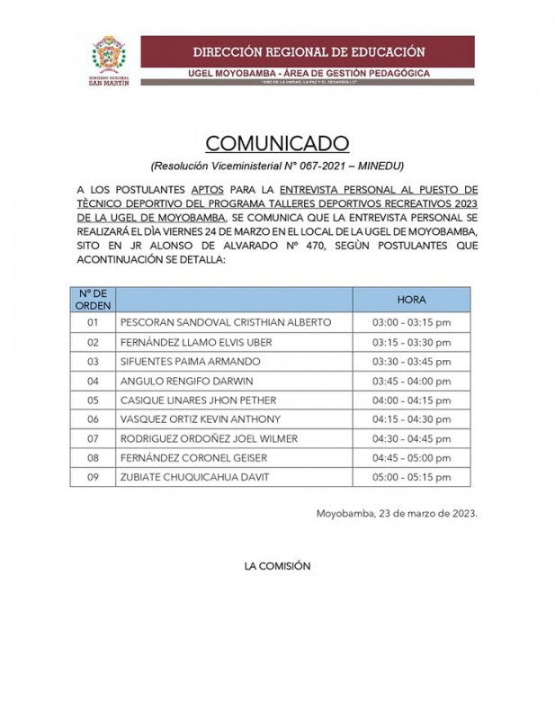 📌 COMUNICADO - CONTRATACI&Oacute;N DE T&Eacute;CNICOS DEPORTIVOS.