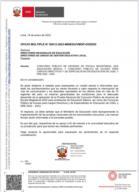 📢🚨 CONCURSO P&Uacute;BLICO DE ASCENSO DE ESCALA MAGISTERIAL 2023 (EDUCACI&Oacute;N B&Aacute;SICA) Y CONDURSO P&Uacute;BLICO DE ACCESO PARA CARGOS DIRECTIVOS Y DE ESPECIALISTAS DE UGEL Y DRE 2022-2023